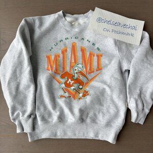 Vintage University of Miami Hurricanes Sweatshirt, Retro 90s NCAA Football Shirt